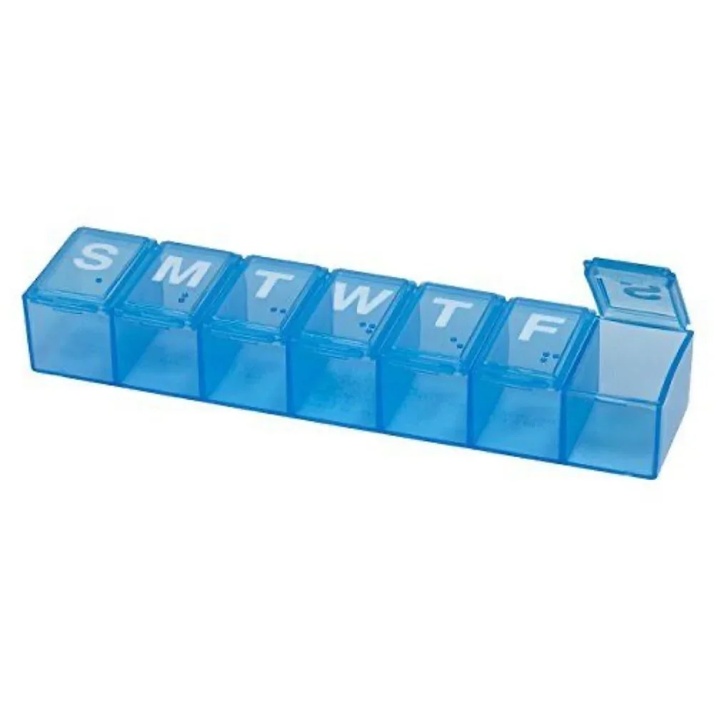 Weekly 7-Day Pill Organizer, Days of the Week Locked Container